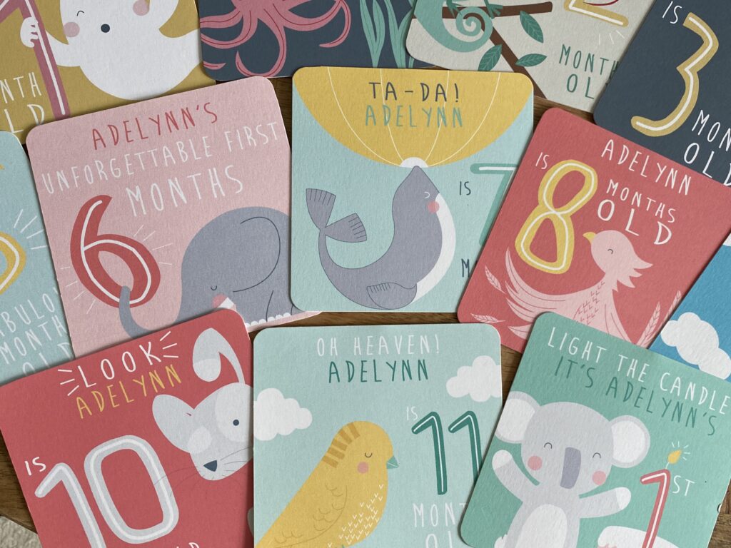 Baby Milestone keepsake Journaling Cards